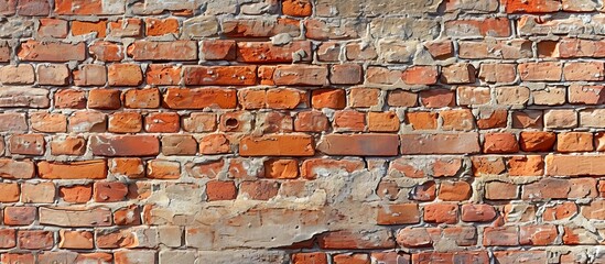 Canvas Print - Vintage Charm: A Timeless Old Cracked Brick Wall Background that Exudes Character