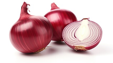 Wall Mural - red onion isolated on white