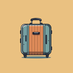 Suitcase in cartoon, doodle style. Image for t shirt. Isolated 2d vector illustration in logo, icon, sketch style, Eps 10. AI Generative