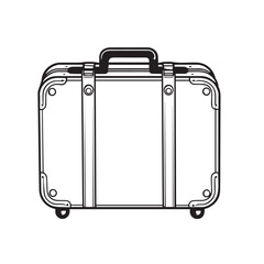 Suitcase in cartoon, doodle style . Image for t shirt. Isolated 2d vector illustration in logo, icon, sketch style, Eps 10, black and white. AI Generative