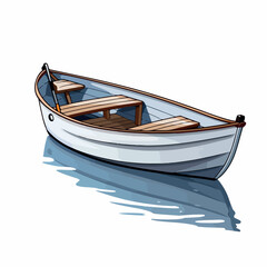 Boat in cartoon, doodle style. Image for t shirt. Isolated 2d vector illustration in logo, icon, sketch style, Eps 10. AI Generative