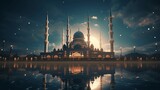 Fototapeta  - Beautiful mosque. Ramadan Kareem. generative ai