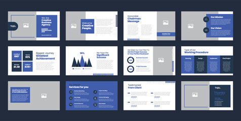 Wall Mural - Business Presentation Brochure Guide Design or Pitch Deck Slide Template or Sales Guide Slider