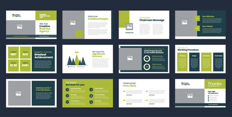 Wall Mural - Business Presentation Brochure Guide Design or Pitch Deck Slide Template or Sales Guide Slider