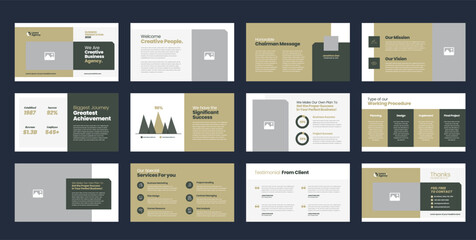 Wall Mural - Business Presentation Brochure Guide Design or Pitch Deck Slide Template or Sales Guide Slider