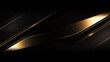 Abstract dark black background with golden lines. Graphic concept for your design