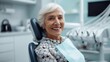 Senior Woman with a Confident Smile at Dental Clinic. Generative ai