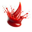 splash of ketchup or sauce isolated on white background. With clipping path. Full depth of field. Focus stacking. PNG. Generative AI