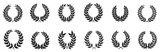 Fototapeta  - Assorted Laurel Wreath Vector Set - A Compilation of Honorary Emblems and Icons