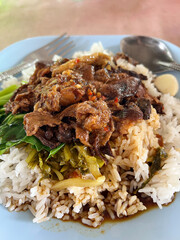 Poster - fried rice with pork boiled and kale