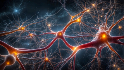 Wall Mural - Neuron Network Cells Brain Nerves Science Medical
