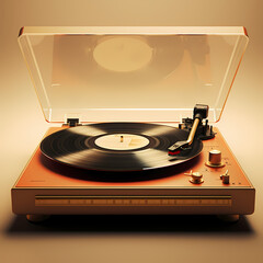 Sticker - Retro vinyl record player with a spinning record.