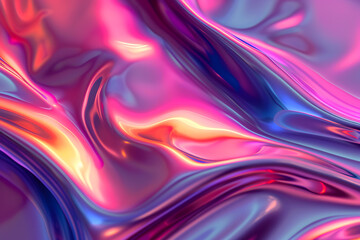 Poster - Wavy Silk Motion: A Soft Abstract Background with Pink and Blue Tones