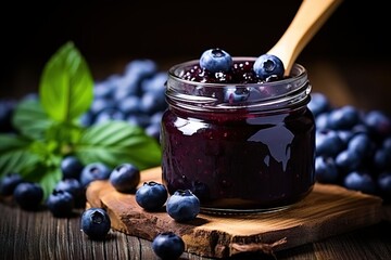 Wall Mural - Homemade blueberry jam