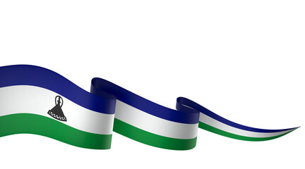 Lesotho flag element design national independence day banner ribbon png
