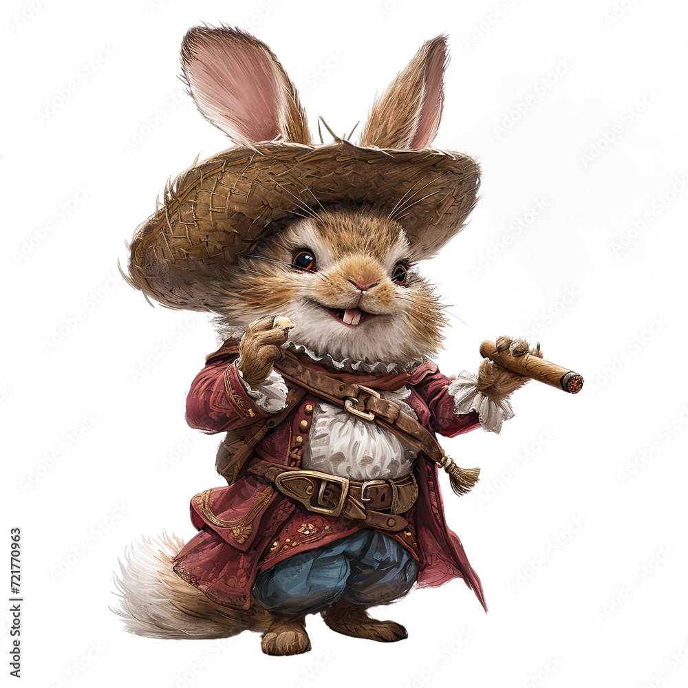 Watercolor Cowboy Bunny Clipart, Western Rabbit PNG, Bunny Cowboy ...