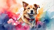 Beautiful Dog in water color HD 