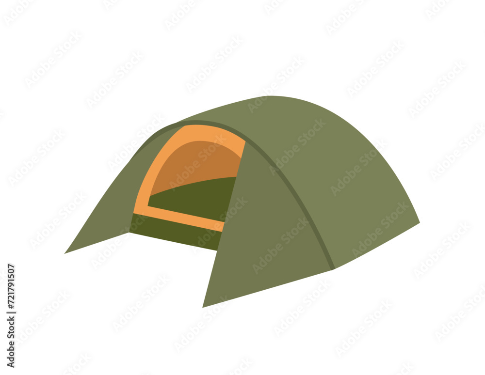 Camping Tent color icon. Vector illustration of a tourist tent isolated on a white background. Simple flat style.