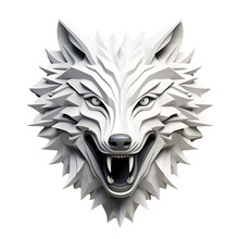 3D Cartoon Wolf Logo Illustration Artistic Painting Drawing No Background Perfect For Print On Demand 