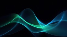 Blue Green Waves Abstract Background