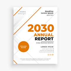 Wall Mural - modern annual report orange brochure template for professional booklet