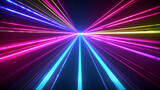 Fototapeta Perspektywa 3d - ネオンの輝きが紡ぐ夜のリズム：レーザーの魔法の背景