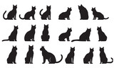 Fototapeta Koty - set of cats silhouettes
