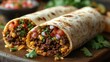 Mexican Beef Burritos - Food Photography Generative AI