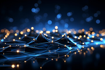 a background for a data and intelligence website linkedin. dark blue background, orange and purple n