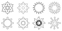 Set Of Hand Drawn Flower Design Elements