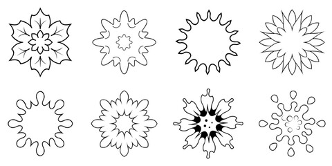 Poster - set of hand drawn flower design elements