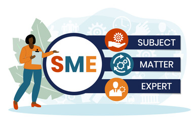 SME - Subject matter expert acronym stock illustration Infographic, Business, Icons