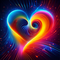 Wall Mural - abstract heart texture wallpaper and background with waves and curves in vivid colors. artistic patt