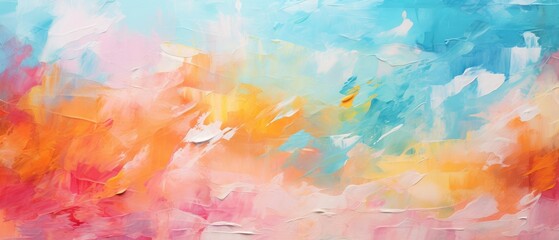 Captivating closeup showcasing an abstract rough art painting texture with a vibrant and multicolored composition, Ai Generated.