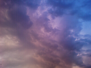 Wall Mural - Beautiful purple-blue sky before rain