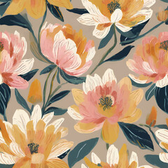 Beautiful and charming abstract allover floral design for textile factory