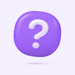 Poster - 3d question mark on speech box. doubt. question that needs an answer. 3d vector illustration.