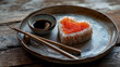 love heart shaped shushi roll for the passion and love of japanese sushi maki foor or fine dining