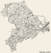 Street roads map of the BOROUGH OF HACKNEY, LONDON