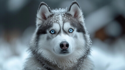 Poster - siberian husky in winter