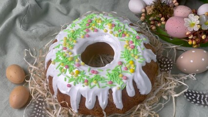 Wall Mural - Easter Bundt Cake with Easter Eggs