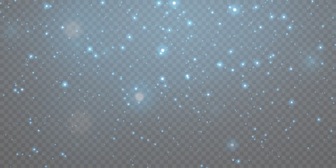 Wall Mural - blue sparkles and stars sparkle with a special lighting effect. on a transparent background.