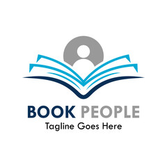 Book people design logo template illustration