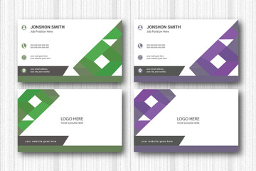 Set of modern business card print templates. Personal visiting card with company logo. Vector illustration. Stationery design with simple modern luxury elegant abstract pattern background.