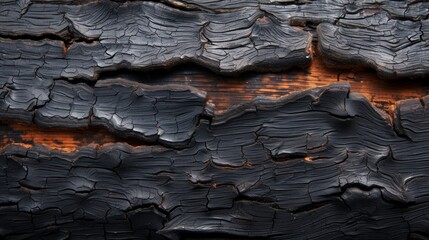 Poster - A charred canvas of nature's cycle, the rugged textures of burnt wood whisper a story of winter's grasp on the outdoor world