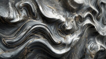 Poster - A hypnotic swirl of contrasting tones dances across the monochromatic canvas, evoking a sense of depth and complexity within its abstract design