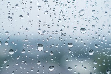 Aufkleber - Nature's tears adorn the glass as tiny drops of rain cling to the window, a beautiful reminder of the fluidity and ever-changing essence of life