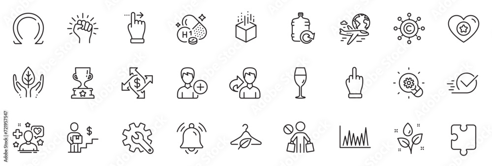 Icons pack as Heart, Fair trade and Add person line icons for app ...