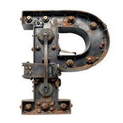 Wall Mural - a metal letter with rust on it