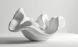 Modern abstract white sculpture displayed against a plain background, emphasizing the smooth curves and fluid form of contemporary art, perfect for for interior design